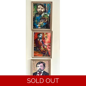 Debussy Triptych Oil On Canvas Painting A3 Direct From Artist